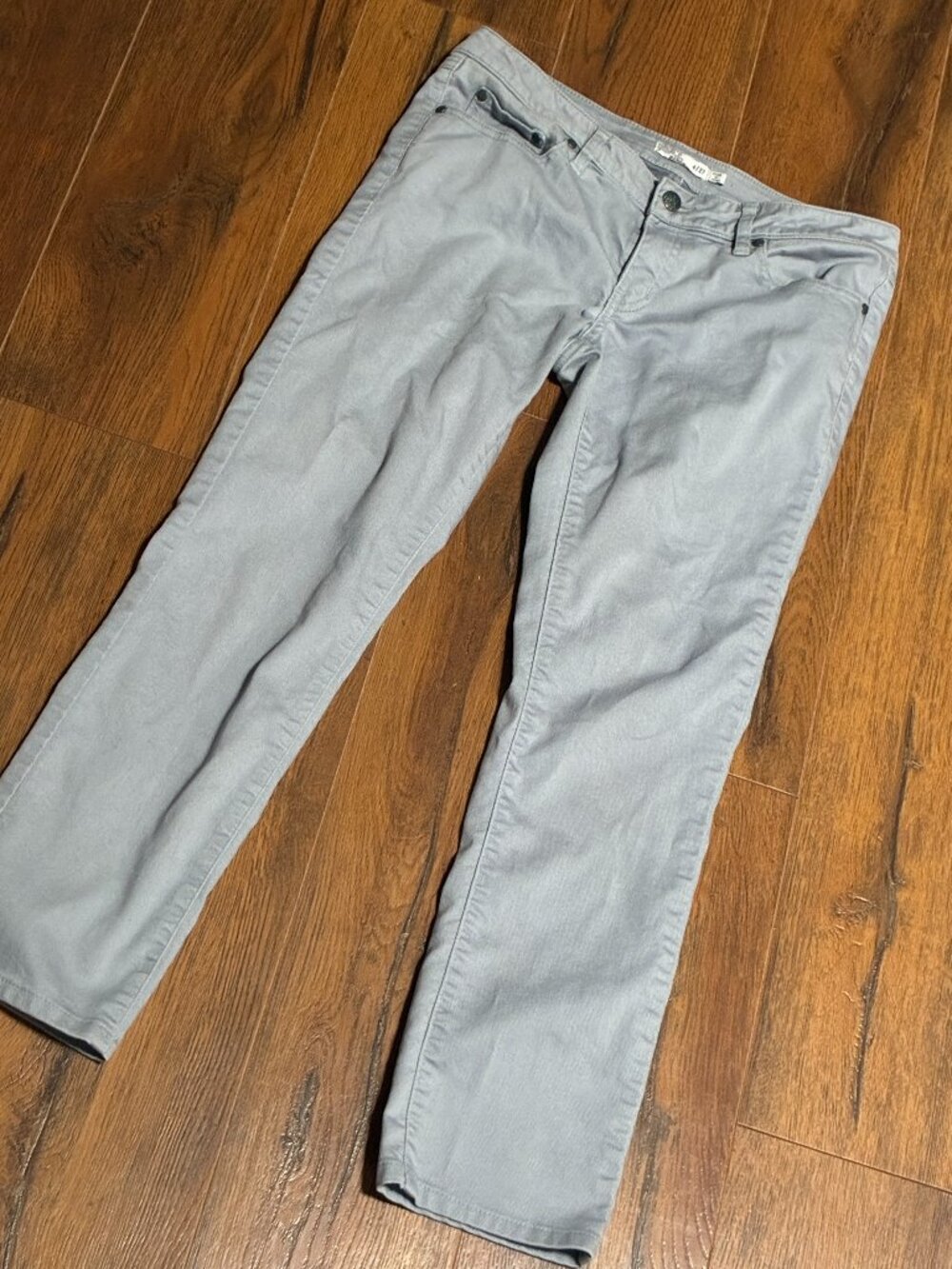 Prana Jeans Women's 4 Kara Slim Straight Organic Cotton Low Rise Stretch Gray.